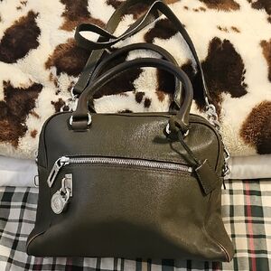 Michael Kors Dark Green Leather Shoulder Bag